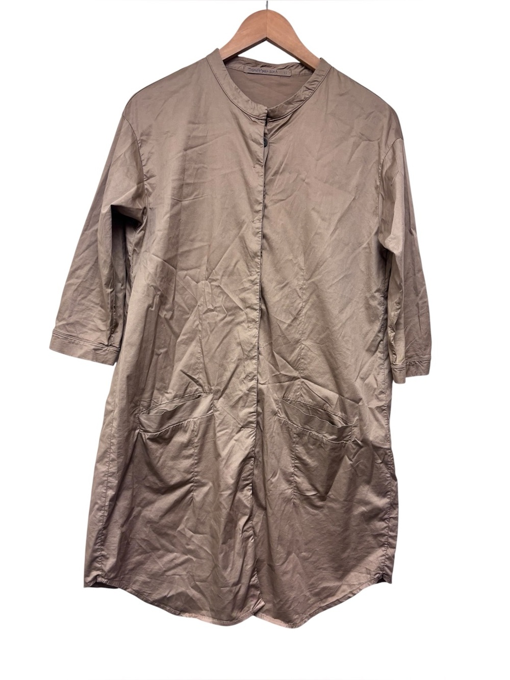 Transit Par Such Minimalist Collarless Shirt Dress